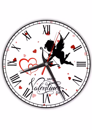 Tystgående stor väggklocka för hemmet - Alla hjärtans dag