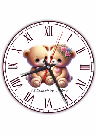 Tystgående stor väggklocka för hemmet - Alla hjärtans dag