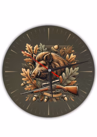 Tyst och Stor Väggklocka för Jaktälskare -Jakt Väggklocka - Presentidé för Naturälskare