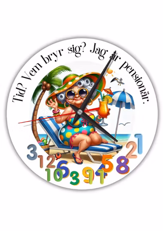 Tyst och stor väggklocka med rolig pensionärsdesign – Perfekt gåva för pensionering