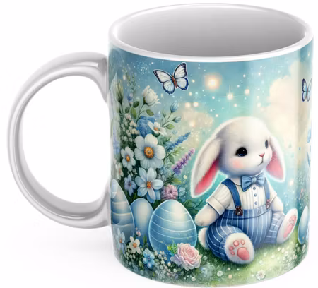 Påskmugg - Glad påsk kaffekopp - Blå