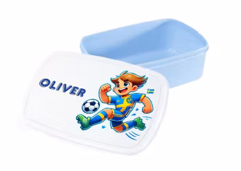 Personlig lunchlåda för barn -matlåda- lunchbox- Fotbollsspelare