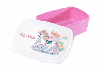 Personlig lunchlåda för barn -matlåda- lunchbox- Häst