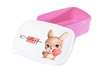 Personlig lunchlåda för barn -matlåda- lunchbox -Kanin