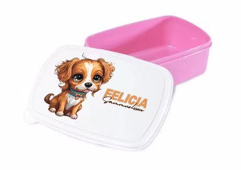 Personlig lunchlåda för barn -matlåda- lunchbox - Söt hund