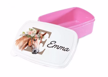 Personlig lunchlåda för barn -matlåda- lunchbox -Häst
