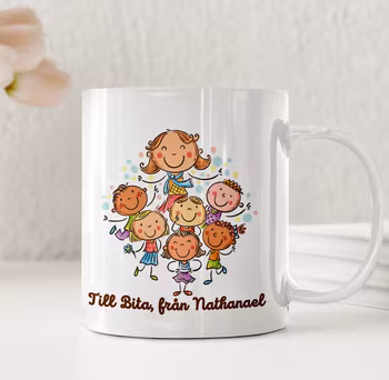 Personlig mugg till fröken – Tackpresent från barnen
