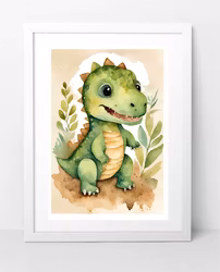 Personliga dinosaurieaffischer för barn – 3-pack väggkonst i pastell för barnrum
