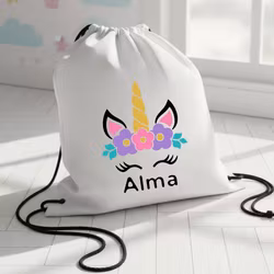 Gympapåse med Enhörning och Namn - Personlig Gymnastikpåse för Barn