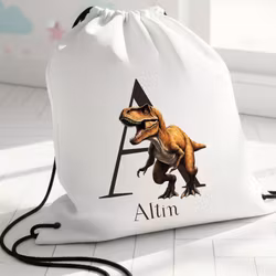 Personlig gympapåse med namn - Dinosaurie - T-rex