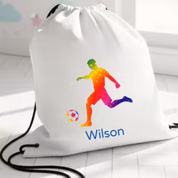 Gympapåse med Fotbollspelare tryck - Personlig Gymnastikpåse för Barn