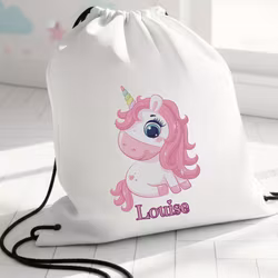 Gympapåse med enhörning tryck - Personlig Gymnastikpåse för Barn