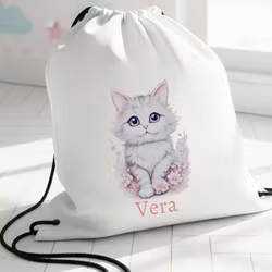 Gympapåse med katt tryck - Personlig Gymnastikpåse för Barn