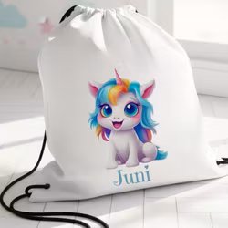 Gympapåse med enhörningtryck - Personlig Gymnastikpåse för Barn
