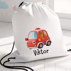 Gympapåse med bil tryck - Personlig Gymnastikpåse för Barn