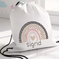 Gympapåse med regnbåge tryck - Personlig Gymnastikpåse för Barn