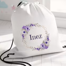 Gympapåse med blommor - Personlig Gymnastikpåse för Barn