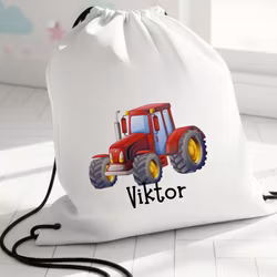 Gympapåse med traktortryck - Personlig Gymnastikpåse för Barn