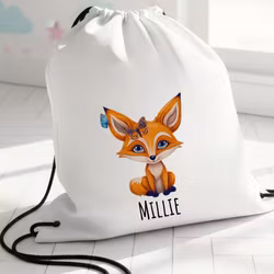 Gympapåse med rävtryck - Personlig Gymnastikpåse för Barn