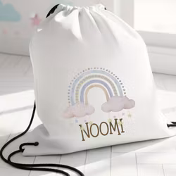 Gympapåse med regnbåge tryck - Personlig Gymnastikpåse för Barn