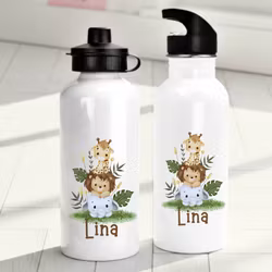 Personlig vattenflaska för barn med safarimotiv - Vattenflaska med eget namn