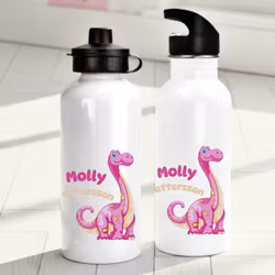 Personlig vattenflaska för barn med dinosauriemotiv - Vattenflaska med ditt eget namn