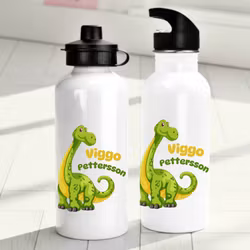 Personlig vattenflaska för barn med dinosauriemotiv - Vattenflaska med ditt eget namn