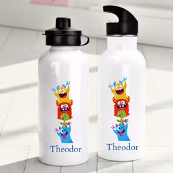 Personlig vattenflaska för barn med monstermotiv - Vattenflaska med eget namn