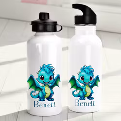 Personlig vattenflaska för barn med drakemönstrad - Vattenflaska med eget namn