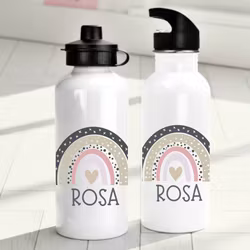 Personlig vattenflaska för barn med regnbågemotiv - Flaska med eget namn