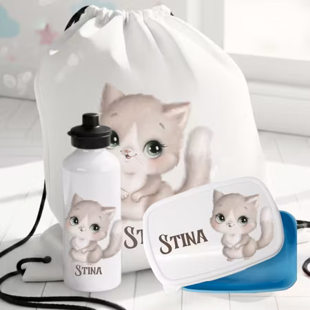 Personligt presentset med kattmönster för barn