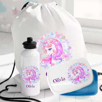 Personligt presentset med enhörningmönster för barn