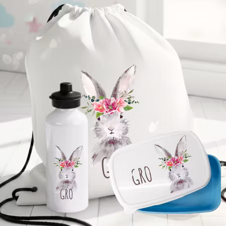 Personlig presentset med kaninmönster för barn