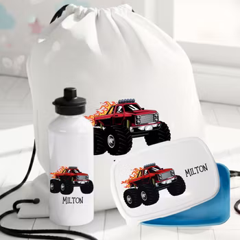 Personligt presentset med Monstertruck mönster för barn