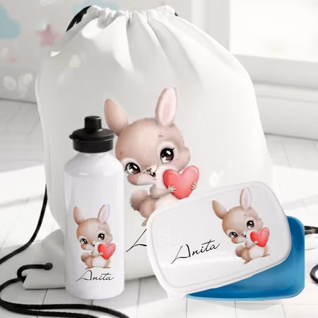 Personlig presentset med kaninmönster för barn