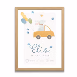 Personlig födelsetavla-Doptavla- Gullig Hund