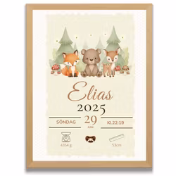 Doptavla -Personlig födelsetavla- Skog