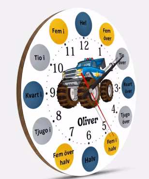 Lära sig klockan – Lär dig klockan – Pedagogisk Klocka för Barn - Monstertruck