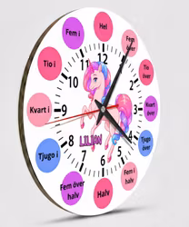 Lära sig klockan – Lär dig klockan – Pedagogisk Klocka för Barn- Rosa enhörning