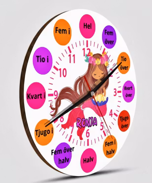 Lära sig klockan – Lär dig klockan – Pedagogisk Klocka för Barn - Sjöjungfru