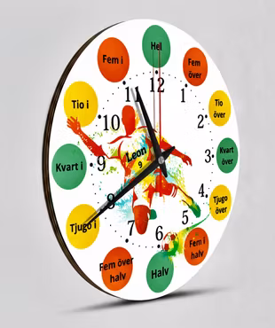 Lära sig klockan – Lär dig klockan – Pedagogisk Klocka för Barn - Fotboll