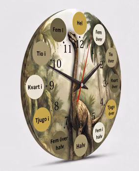 Lär dig klockan – Pedagogisk Klocka för Barn - Dinosaurie