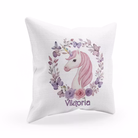 Personligt kuddfodral för barn - Enhörning