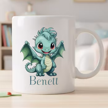 Mugg för barn med namn – Personlig barnmugg - Cool Drake