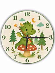 Tyst Väggklocka för Barnrum – Magisk Design med Drake