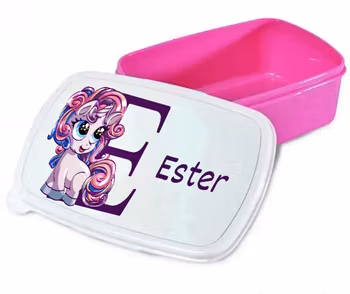 Personlig lunchlåda för barn -matlåda- lunchbox - Lila  Enhörning