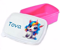 Personlig lunchlåda för barn -matlåda- lunchbox- Söt Enhörning