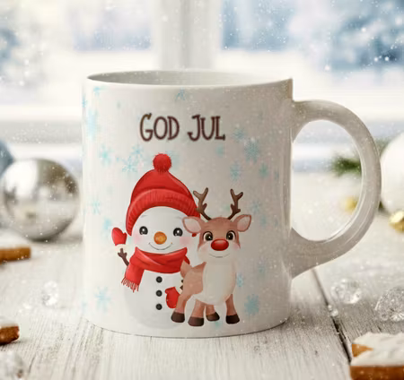 Personig Julmugg- Snögubbe