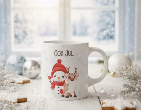 Personig Julmugg- Snögubbe