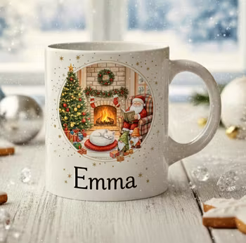 Personlig Julmugg – Tomte vid Brasan